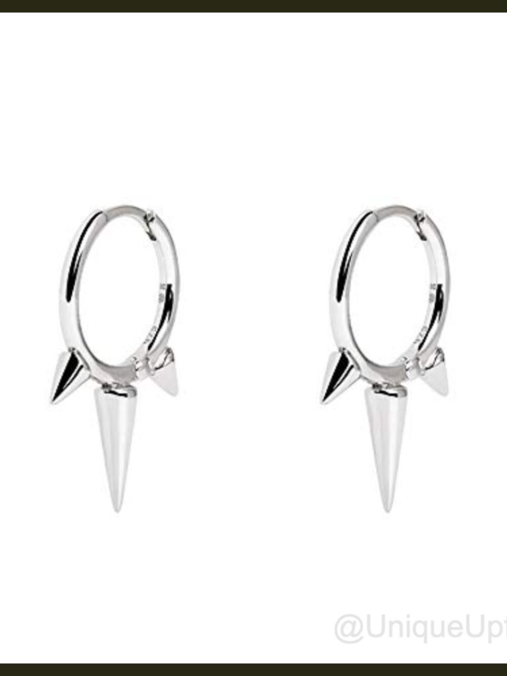 Sterling Silver Spike Hoop Earrings Huggie Hypoallergenic Cartilage